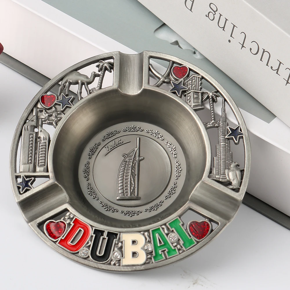Custom Logo Creative Portable Luxury Vintage Souvenir Ash Tray Set