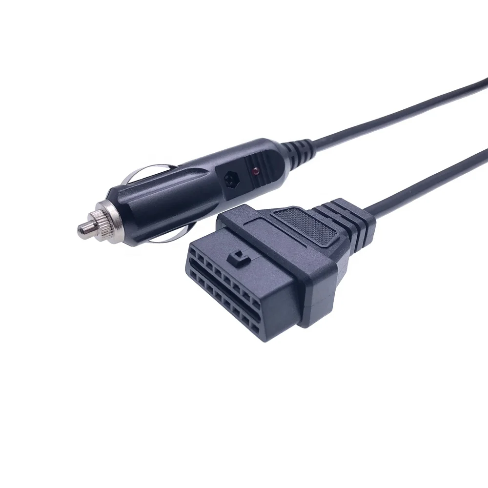 كابل طوارئ لتزويد وحدة تحكم السيارة الإلكترونية (ECU) بالطاقة من نوع AOTAI OBD2 بجهد 12 فولت مع ولاعة سيارة إلى منفذ OBD