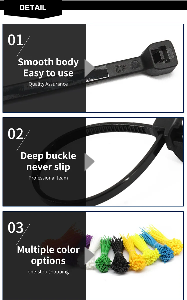 Plastic Zip Tie Tie Wrap Selflocking Nylon 66 Cable Ties China Approved