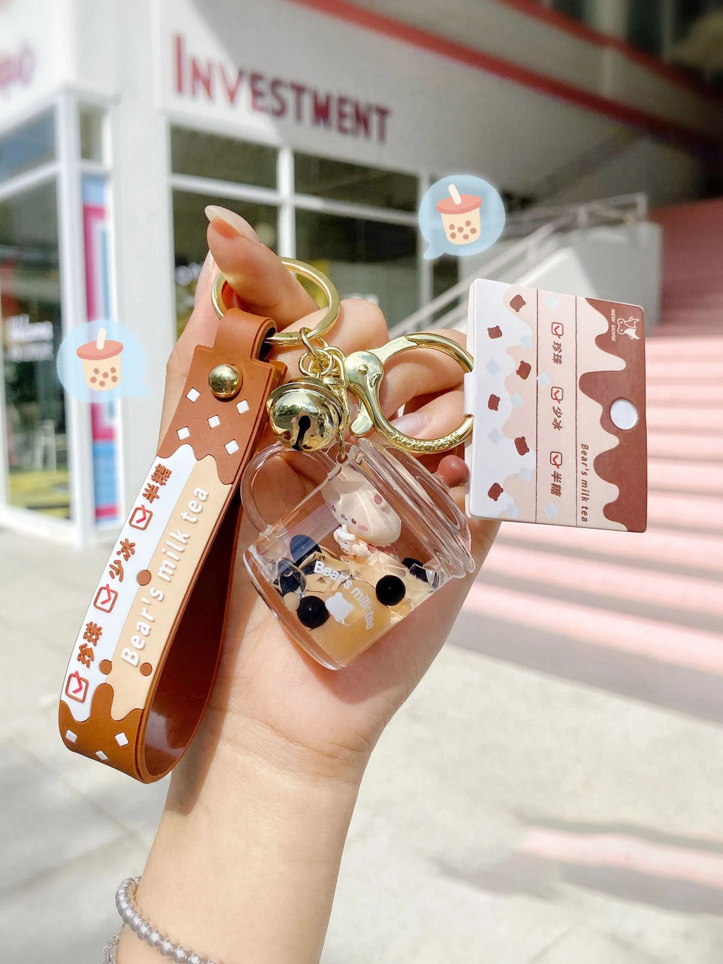 Bunny Boba Acrylic Shaker Keychain - The Artsy Whim