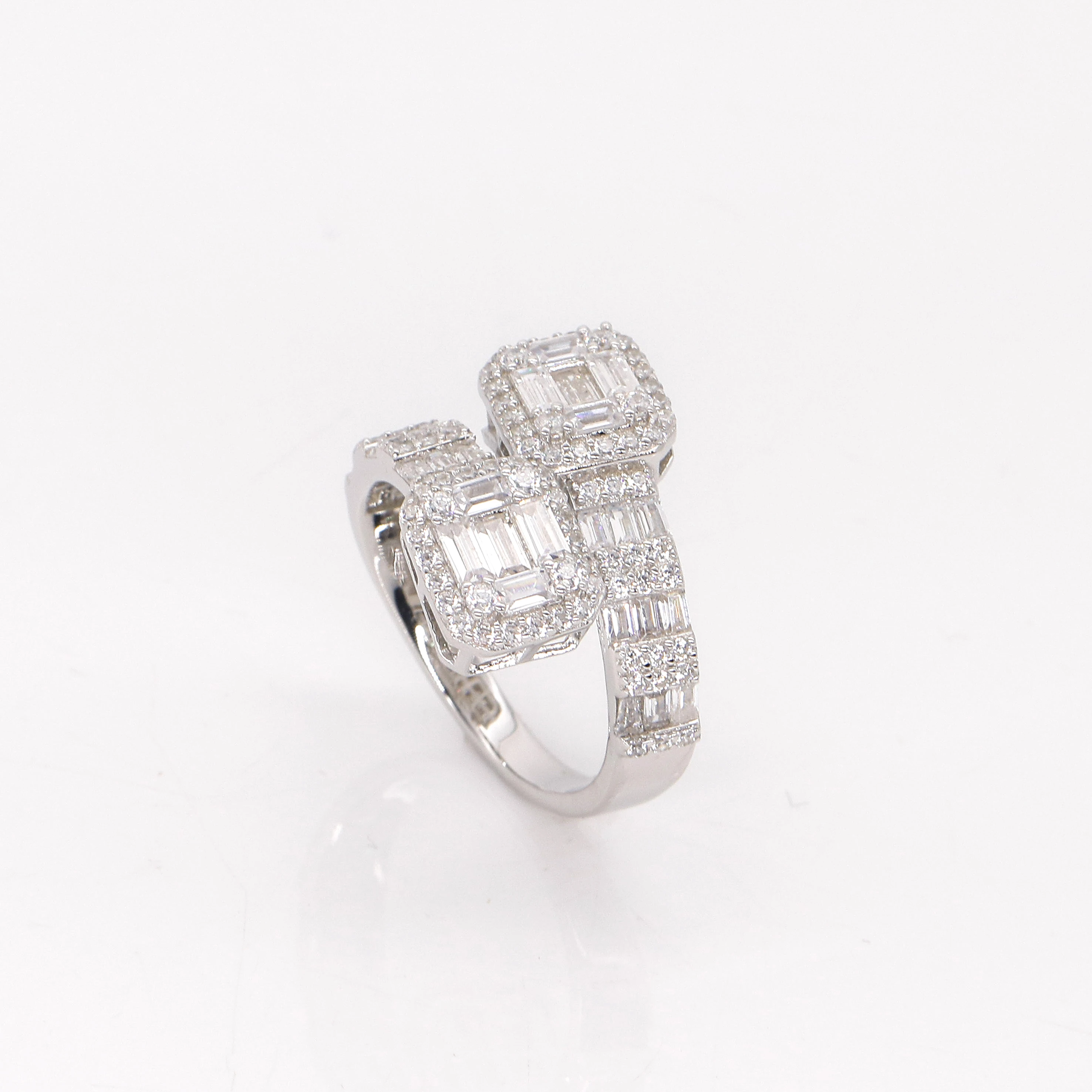 Bague Homme Moissanite 3D Glacée En Argent 925 — Style Hip Hop, Baguette éclatante, Pour Toutes Les Occasions
