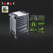 TOMAC 7+1 Large Rolling Tool Cabinet Heavy Duty with 257PCS Tools in 6 Drawers Customizable OEM Support