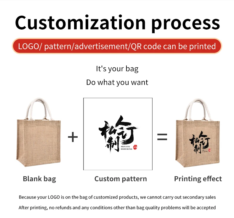 Customized logo colorful jute beach promotional wedding eco-friendly material tote shopping jute bag with zipper pocket