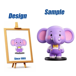 Shengye Custom Resin Purple Elephant Sculpture 3D Handmade Plastic PVC Crafts Animal Action Figure Toys Mystery Blind Box Toys