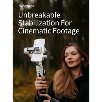 Zhiyun Smooth 5S Phone Gimbal 3-Axis Smartphone Stabilizer With Built-in Fill Light AI Face Tracking for iPhone and Android product image