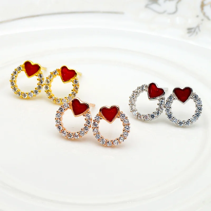 High Quality Zircon Earrings Stud Earrings Silver 925 Jewelry 925