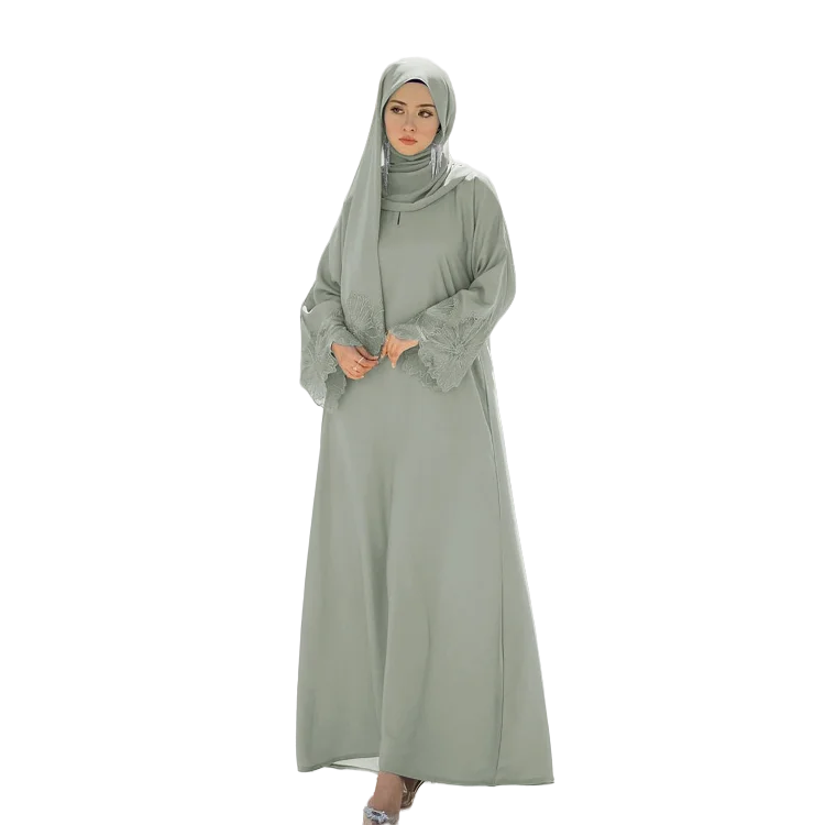 Indonesia Malaysian Muslim Islamic Breathable Embroidery Ruffle Long ...