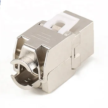Glory RJ45 Gold-Plated Keystone Cat6A Shielded FTP Network Connector RJ45 Cat6A Modular Plugs for Solid Wire