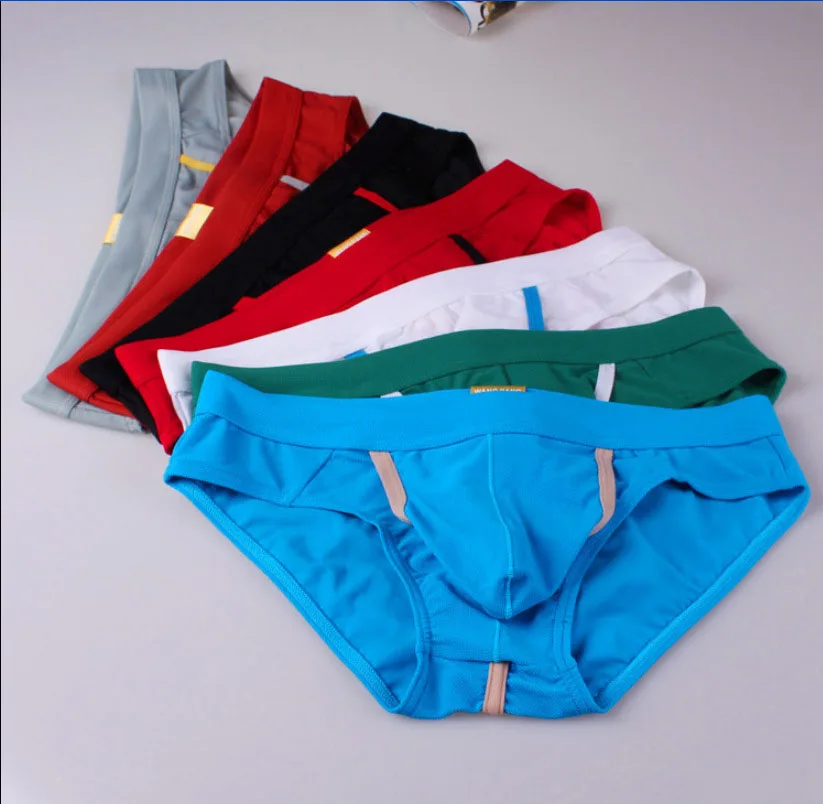 Men's Underwear Boxer Briefs Tight Bag Separation Hole Sexy Mesh Cotton ...