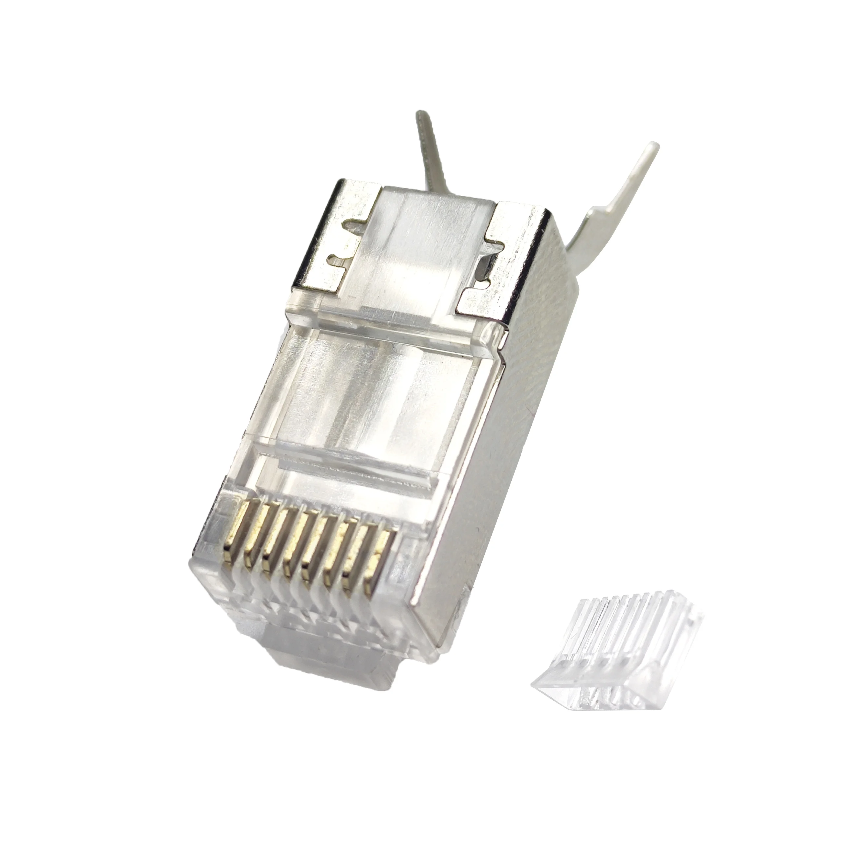 ethernet network cable utp ftp 8 pin 8p8c modular cat 7 rj 45 pass through plug cat7 plug RJ45 connector