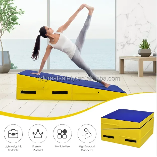 Yours Best Incline Mat for Gymnastics Foldable Incline Mat Back Handspring Cheese Wedge Colorful Incline Mats for Tumbling