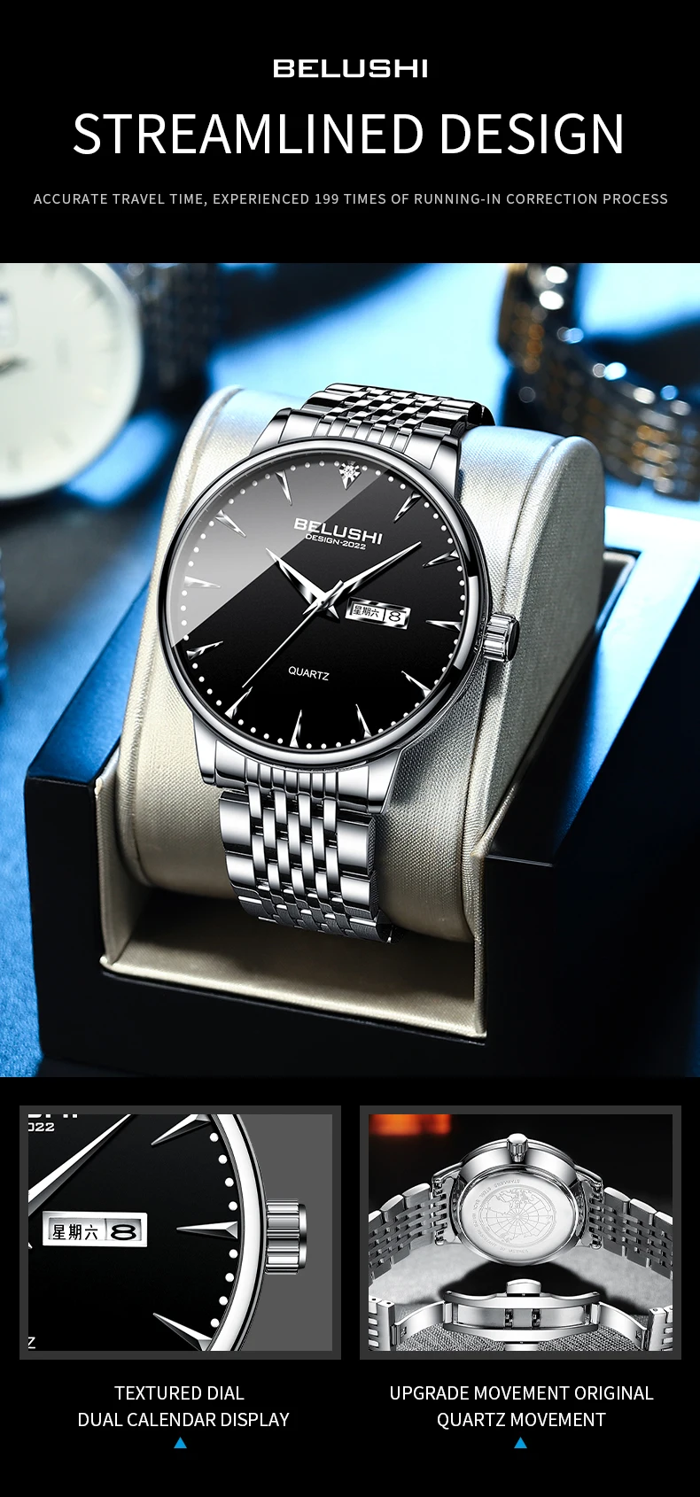 BELUSHI montre pour hommes Top marque montre à Quartz Design Simple montre-bracelet étanche Relogio Feminino