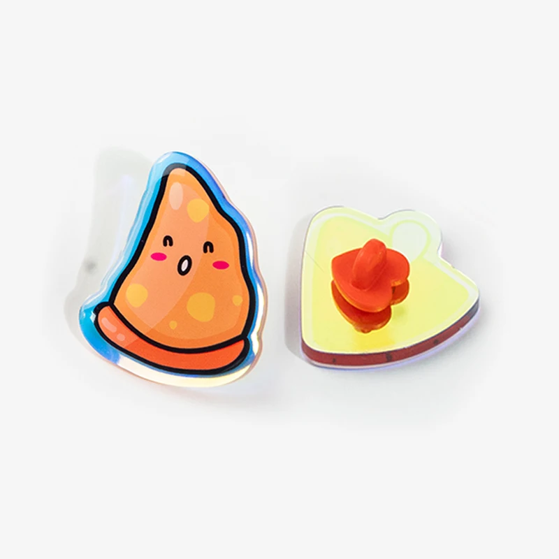 Custom Printing Rainbow Hologram Acrylic Badge Lapel Pin Charms