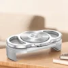 CD pattern three-finger clip holder, silver