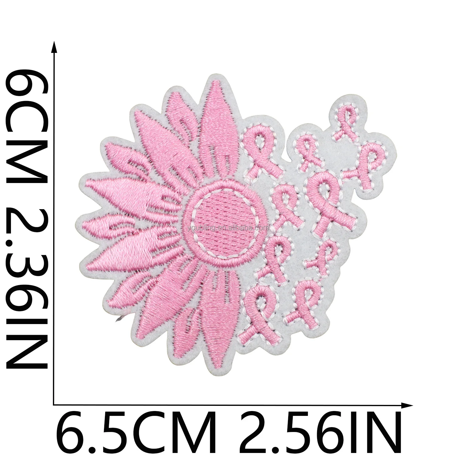 Embroidery Pink Ribbon Patches Heat Transfer Breast Cancer Awareness ...