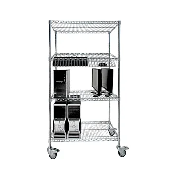 Anti Static Stainless Steel circulation Rack With Wheels ESD Wire Shelf Rack