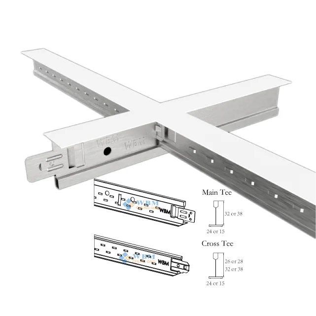 Suspended Galvanized Ceiling t Grid T24 32 38 Ceiling Grid Components Paint Keel Ceiling Frame  Main Tee Cross Tee Wall Angle