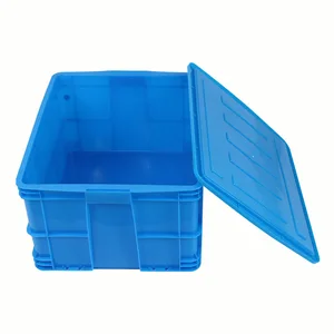 Modern Design Large Lid Food Grade White Rubber Frame PP Turnover Box Thick Medium Transfer Industrial Logistics Factory Box