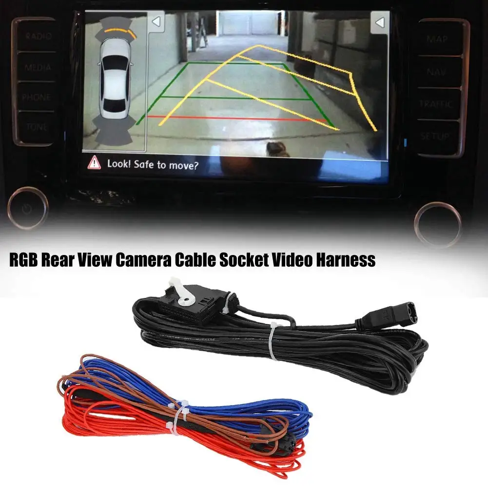 RGB Rear View Camera Cable Socket Video Auto Wire Harness Fit for RNS315 RNS510 RCD510
