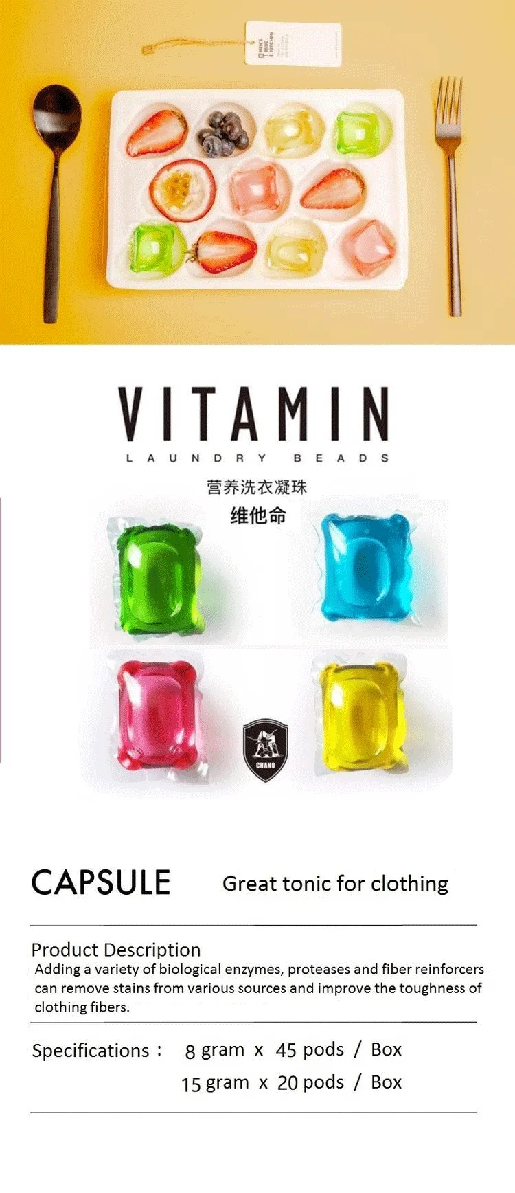 Chano Laundry Scent Booster Beads Non Toxic 45 Counts Liquid Washing