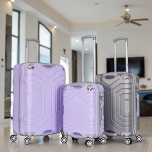 Unisex Large Capacity ABS PC Boarding Suitcase Strong Trolley Easy Use Handle Light Weight Spinner Caster Portable Luggage Set