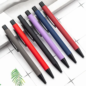 Customizable Logo Novelty Metal Ballpoint Pen 1.0mm Nib Rubber Advertising Pen Office Supplies Business Promotional Gift Pen