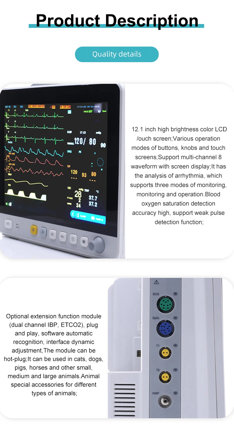 12-inch Veterinary Vital Sign Monitor High-accuracy Instrument For ...