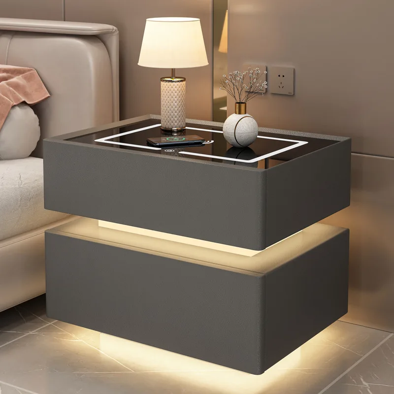 2024 Smart Floating Design Versatile Bedside Table Bedroom Luxury Night Stand with Password Lock