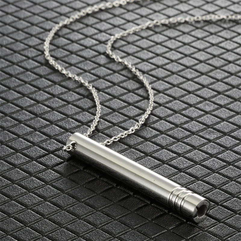 Stainless Steel Customized Breathwork Tool Whistle Anxiety Necklace For ...