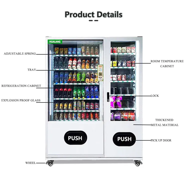 Newest Design Snack and Beverages Vending Machine Qr Code Vending Machines Refrigeration Vending Machine With Mdb Interface