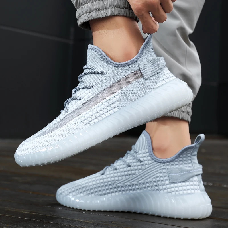 Популярные высокие кроссовки yeezy 350, легкие светящиеся повседневные туфли yeezy унисекс