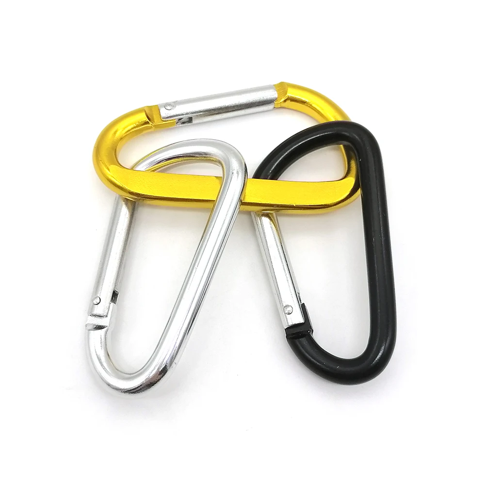 5cm 6cm 8cm cadeau promotionnel en aluminium d forme mousqueton clip escalade mousqueton pour cl&eacute;