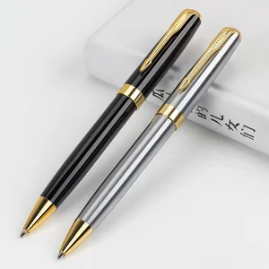 Factory Popular High Quality Luxury Brand Twist Metal Black Pen Custom Logo Ball Pen