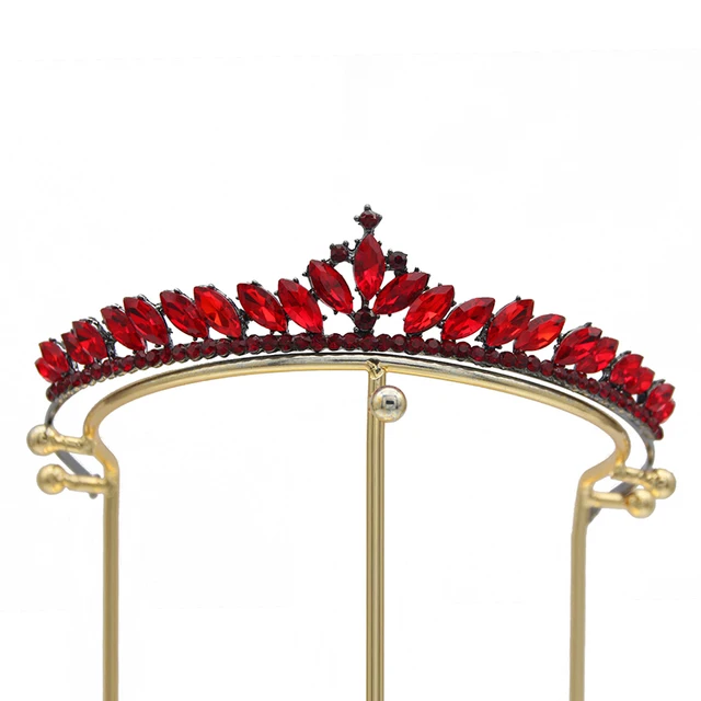 High-end Alloy Crystal Wedding Hair Tiaras Light Luxury Birthday Party Women Crowns Solid Color Simple Rhinestone Hair Accessory