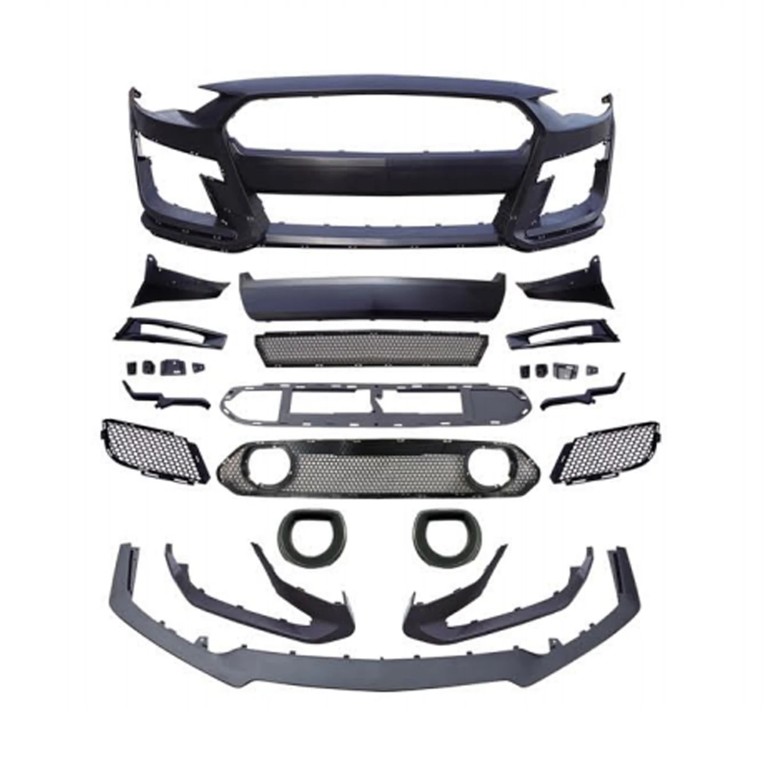 Front Bumper Lip & Side Winglet Kit For Ford Mustang 2014-2021 – GT500 AMPP Style