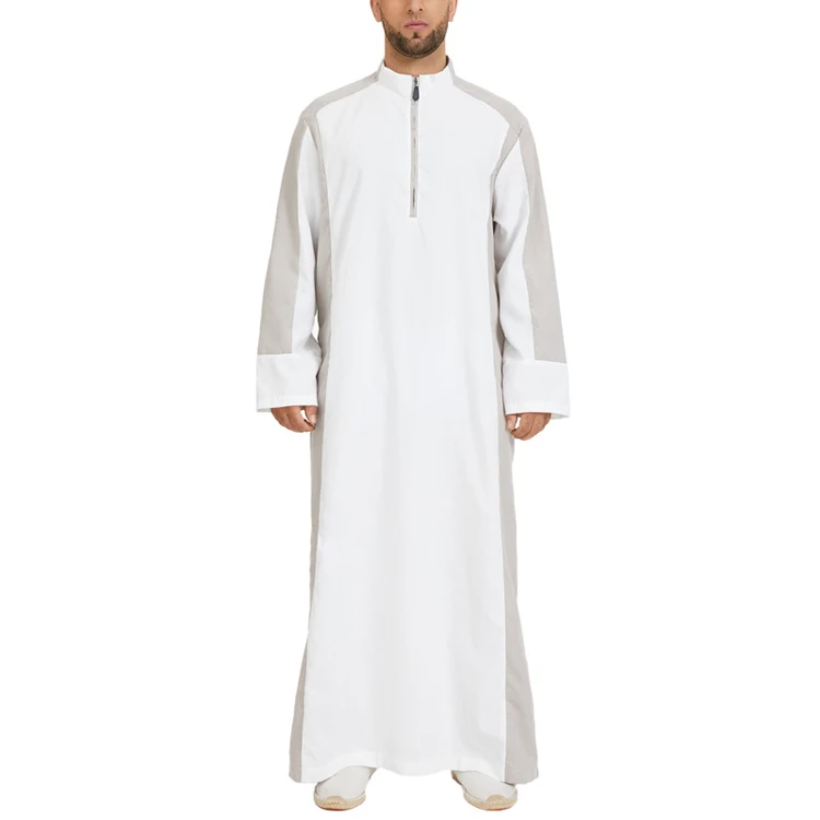 Hot Selling Islamic Clothing Long Sleeve Men Thobe Arab Jubba Zipper ...