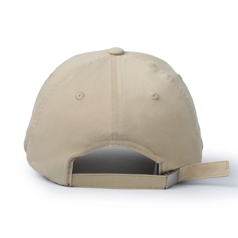 Casquette Dad Hat 5/6 en coton lavé, non structurée, blanche, logo brodé personnalisé, casquette de baseball structurée pour homme_voghion.com