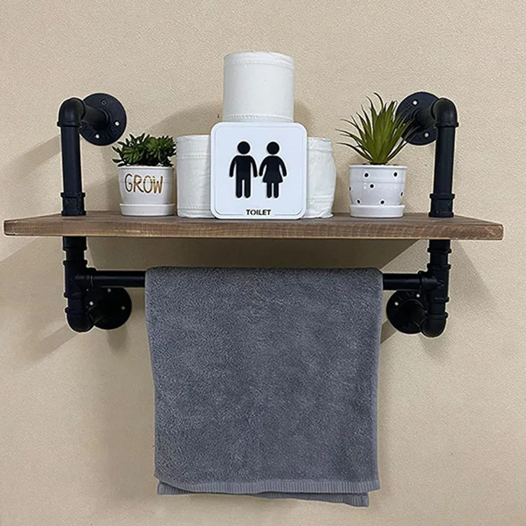 Jh-mech Industrial Pipe Shelving Bathroom Shelf Rustic Wall Shelve With ...