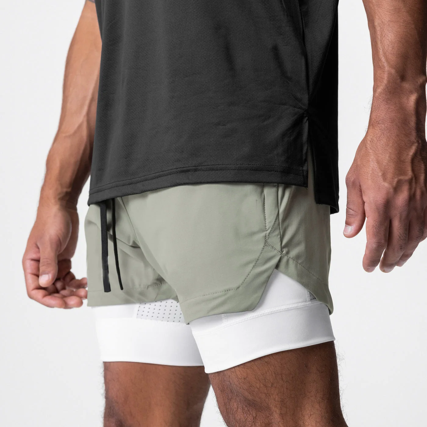 AOLA Custom  2 in 1 Summer Breathable Lining Sports Workout Gym Men's Running Basketball Shorts414_voghion.com
