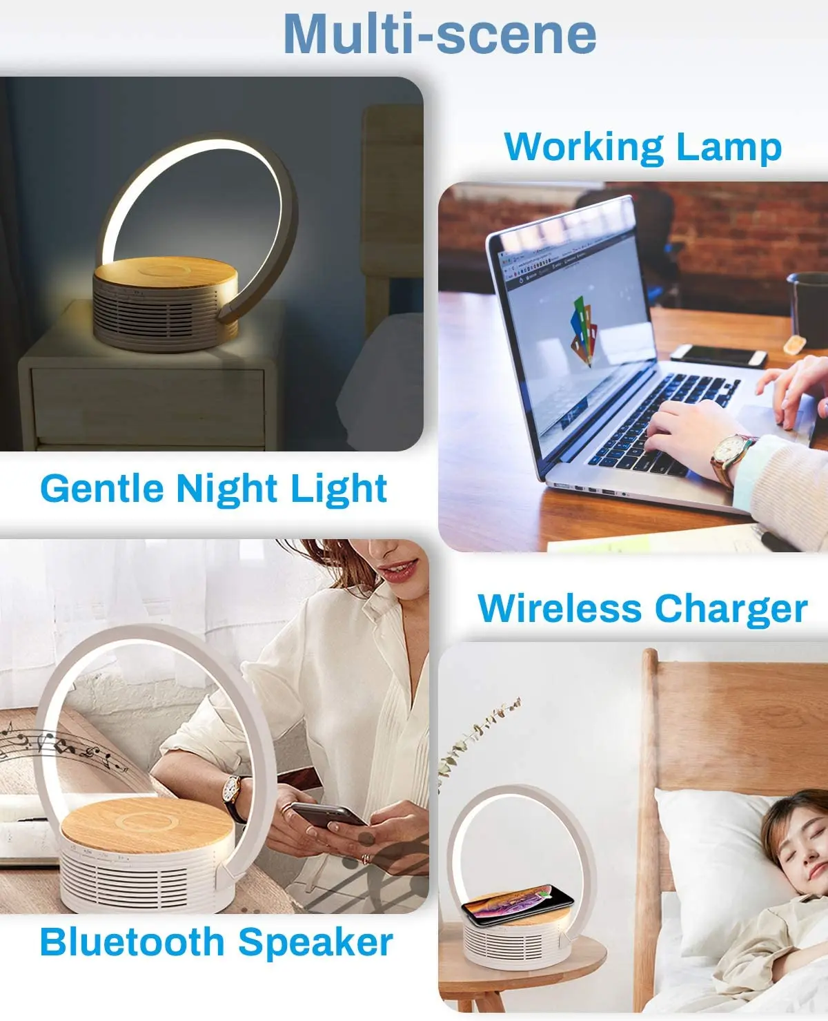 product creative fast wireless charger night light smart cordless table lamp with bluetooth speaker-40