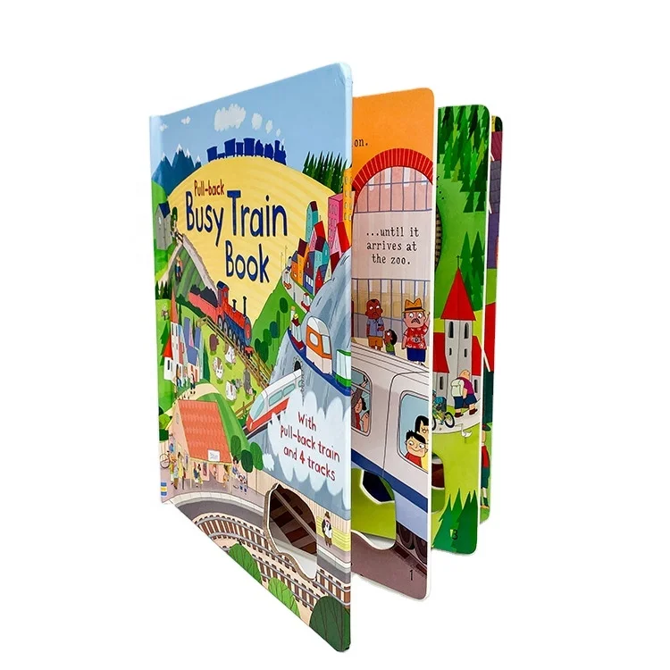 Custom Pull-back Busy Train Book Kid Toys Book Printing Children's ...