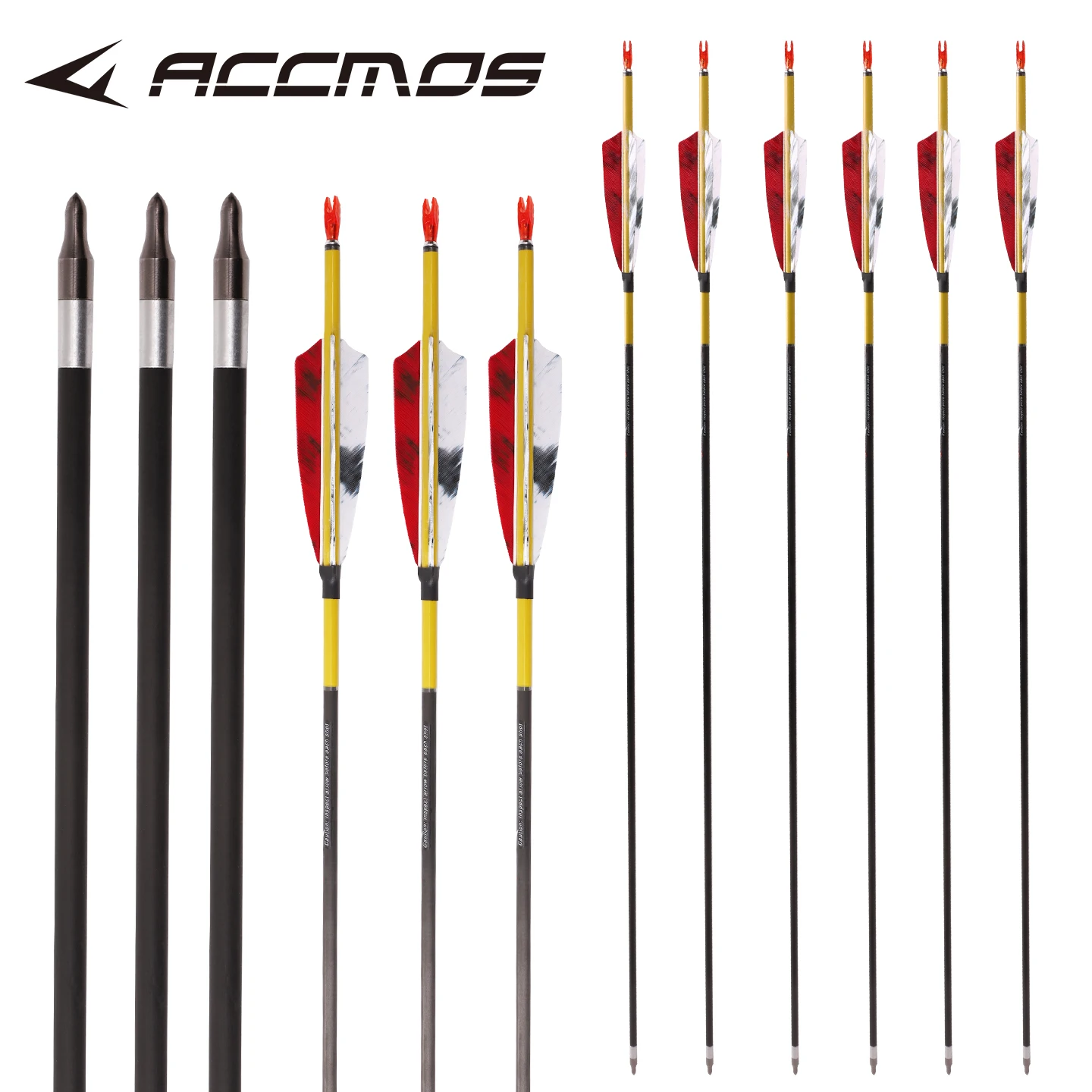 Arc Recurve Fûts De Flèches En Carbone Pur 32 - SP300-800, ID 6.2mm, Rectitude +/- 0.003, Pour Arc Recourbé ! Flèches Arc Recourbé 32 Pouces
