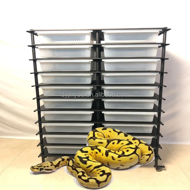 Metal With Tub With Wheels Reptile Feeding Rack 56*61.5*90cm Ball Boa