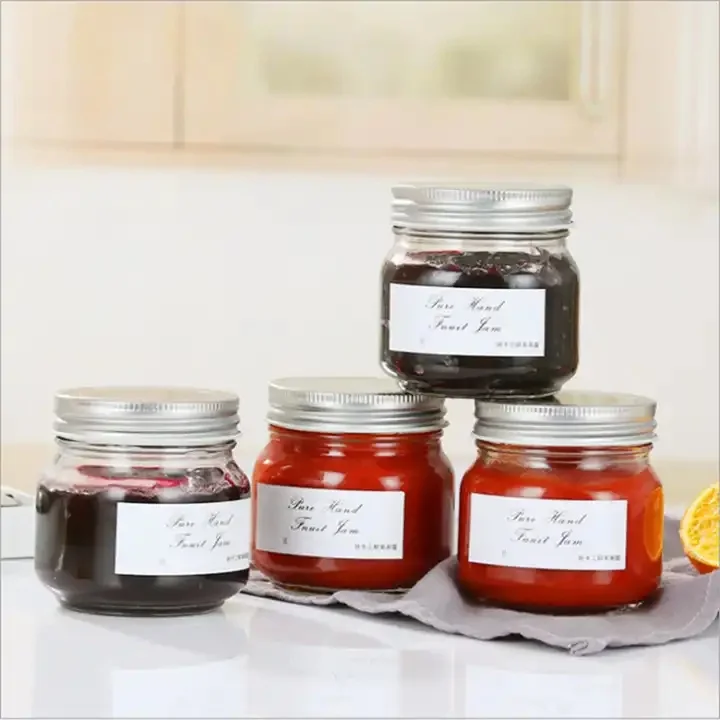 Wholesale Kitchen Wide Mouth Glass Pudding Pickle Jar Honey Storage Jar