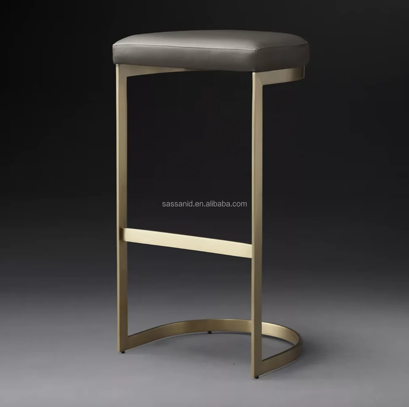 Modern 1960s Luxury Backless Bar Stool in Rome Leather - Ideal for