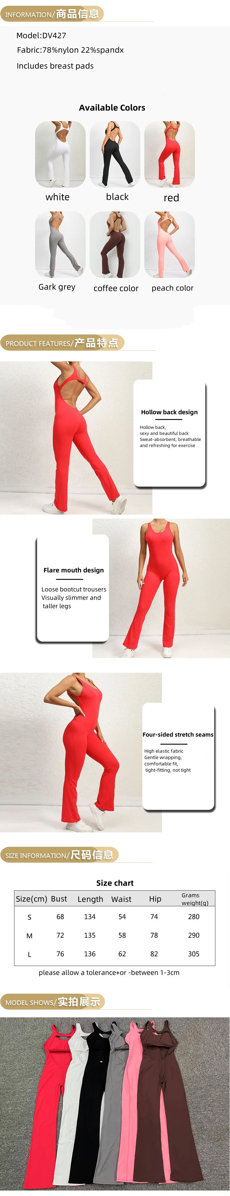 Custom Yoga Fitness One Piece Sports Playsuits Bodysuits Full Length Gym Workout Jumpsuit For Women Gym Fitness Sets For Adults details