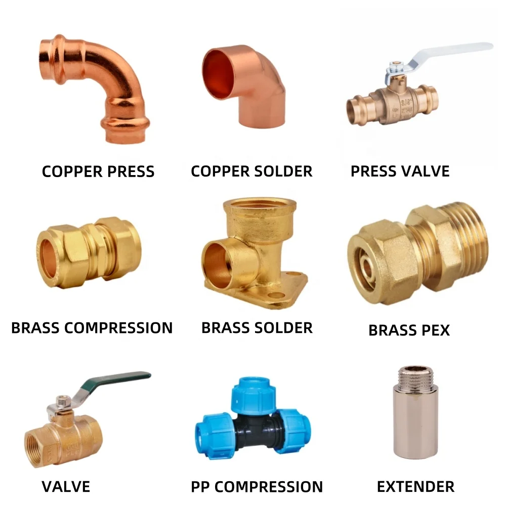 High Quality Copper Machine Manufacturing Press V Profile Tube Fittings Pipe Fittings
