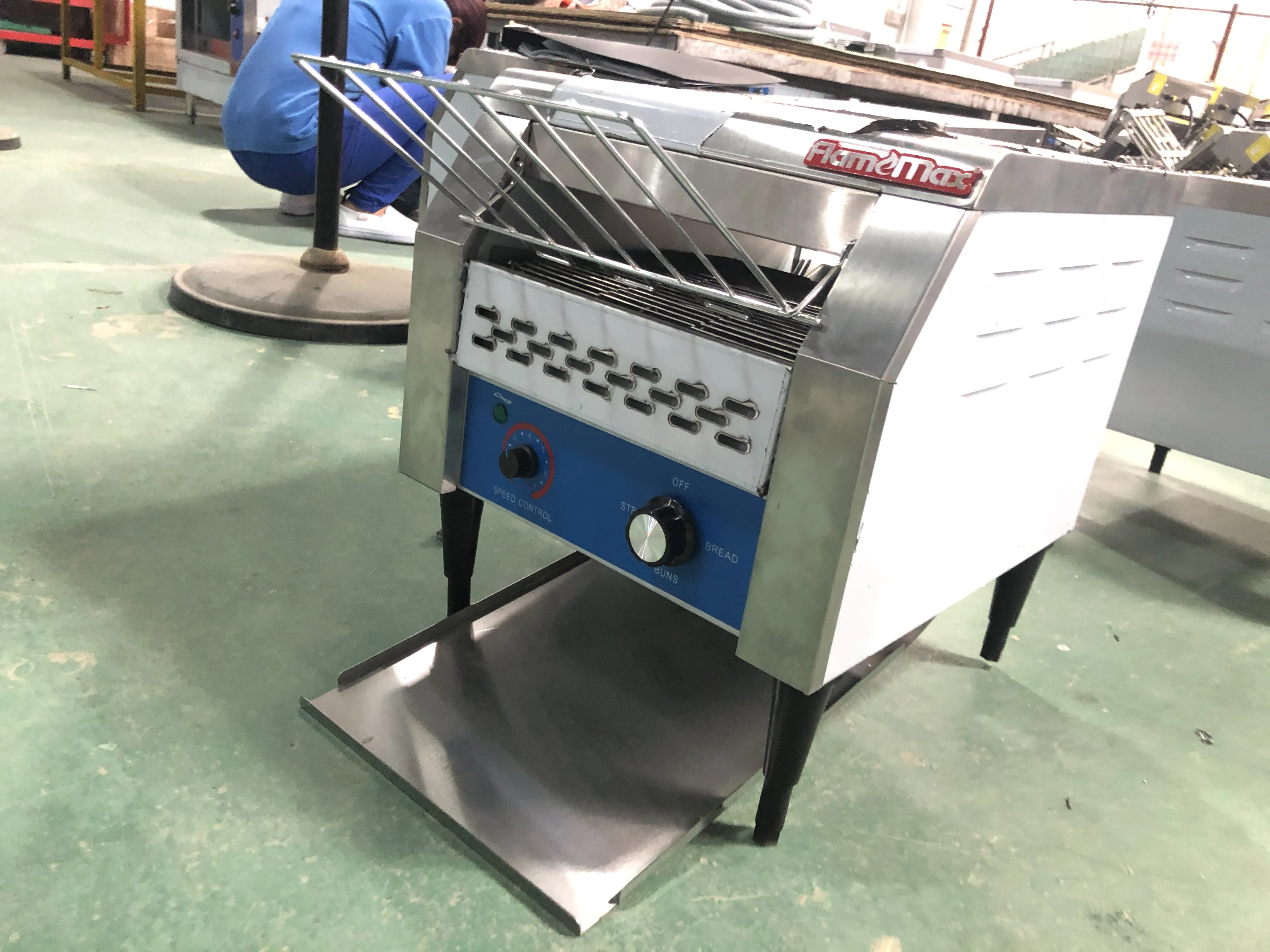 Het150 Stainless Steel Electric Conveyor Bread Toaster Bun Warmer Commercial Conveyor Toaster