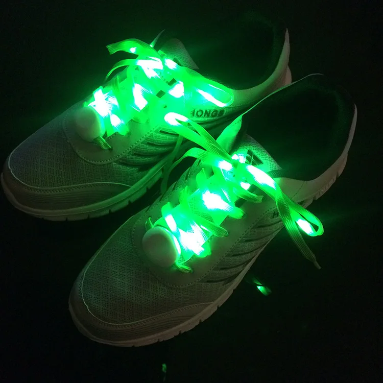 Wholesale Custom Logo Colorful Maker Round Fashion Charm Flashing Luminous Light Shoe Laces Shoestring LED Shoelaces Wedding