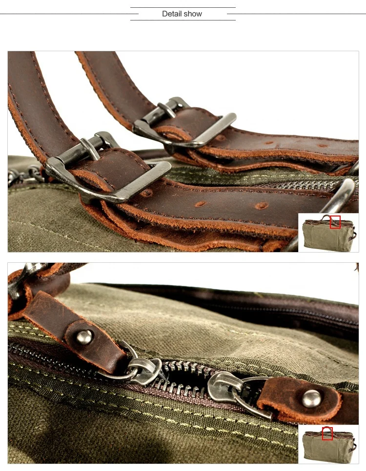 9518 Мужская винтажная Вощеная хлопковая холщовая спортивная сумка дорожная для выходных